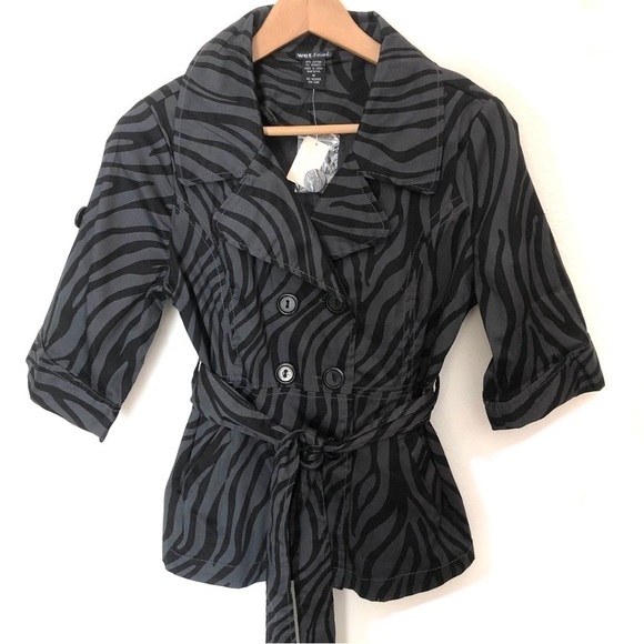 Wet Seal Jackets & Blazers - NWT Wet Seal Zebra Print Trench Jacket